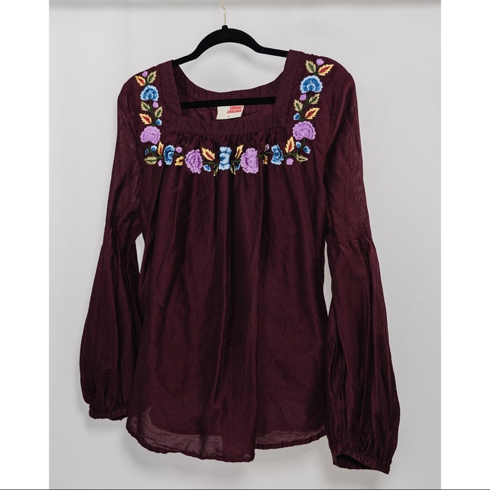 Samant Chauhan Anthropologie Embroidered Blouse